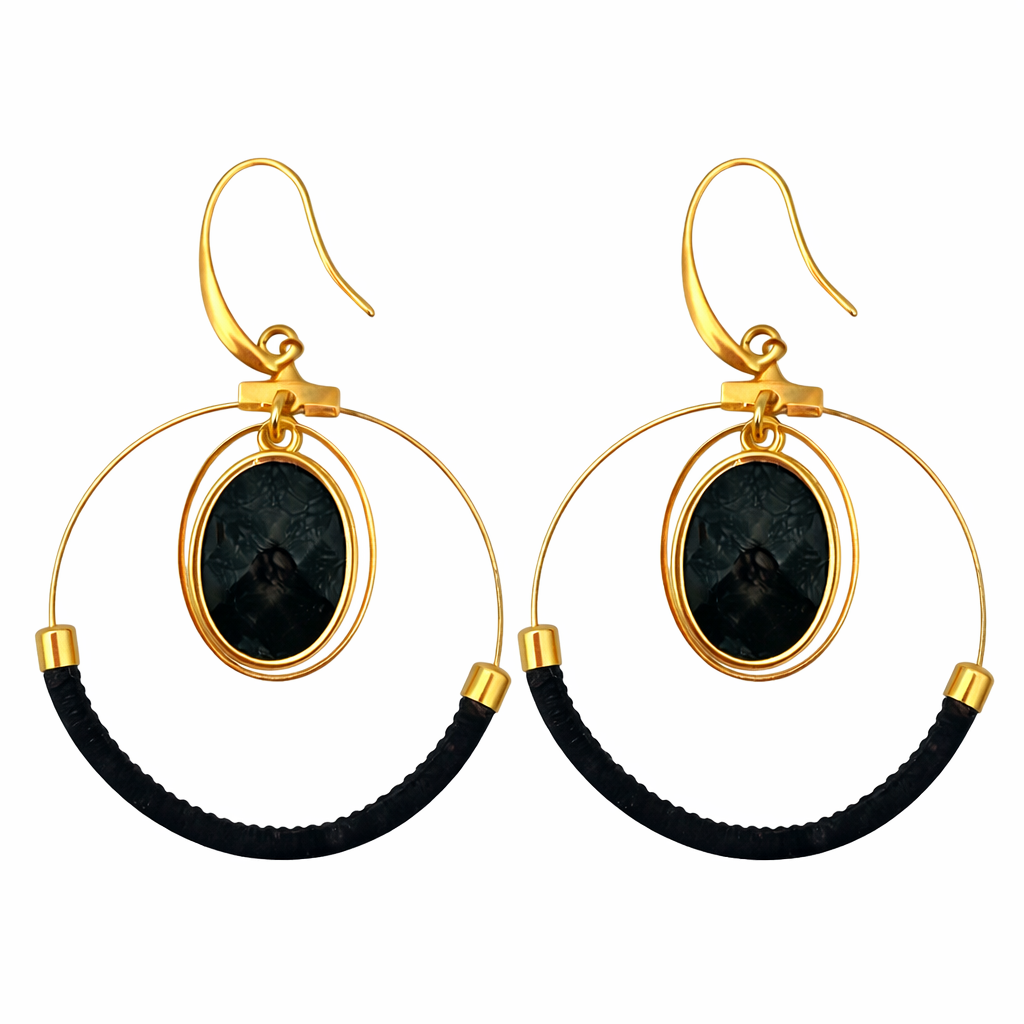 Circle Black earrings