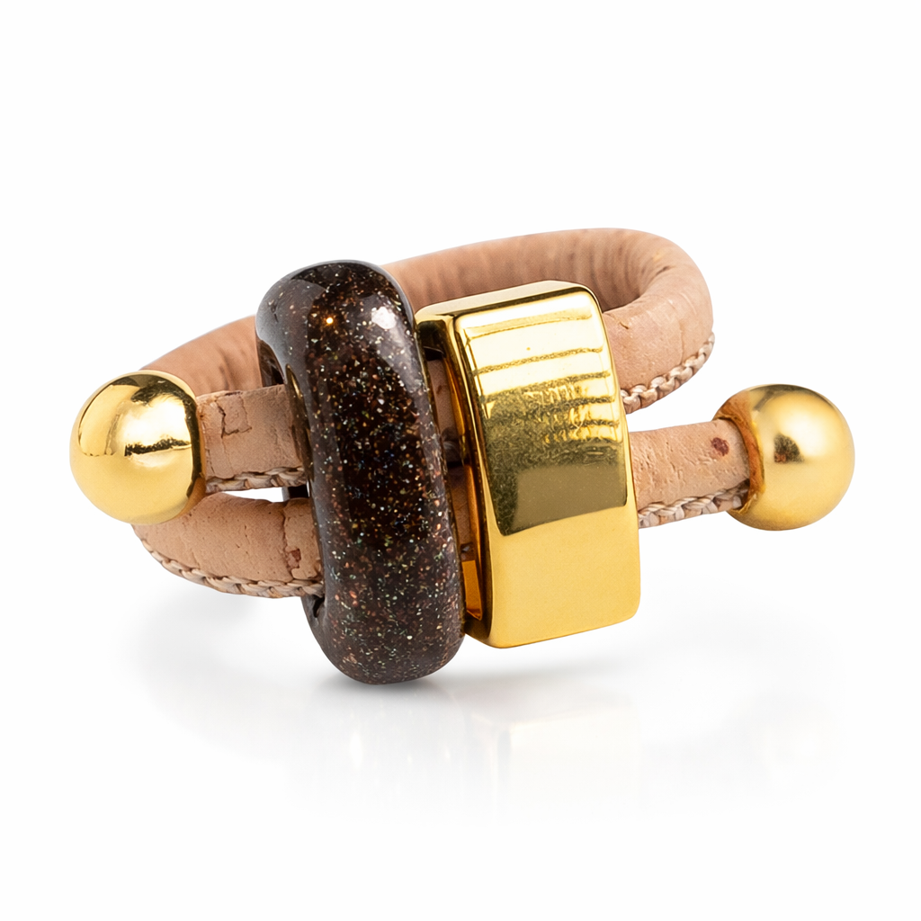 Double Brown Gold ring