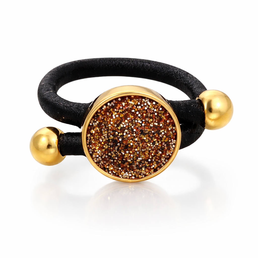 Topaz Glitter black ring