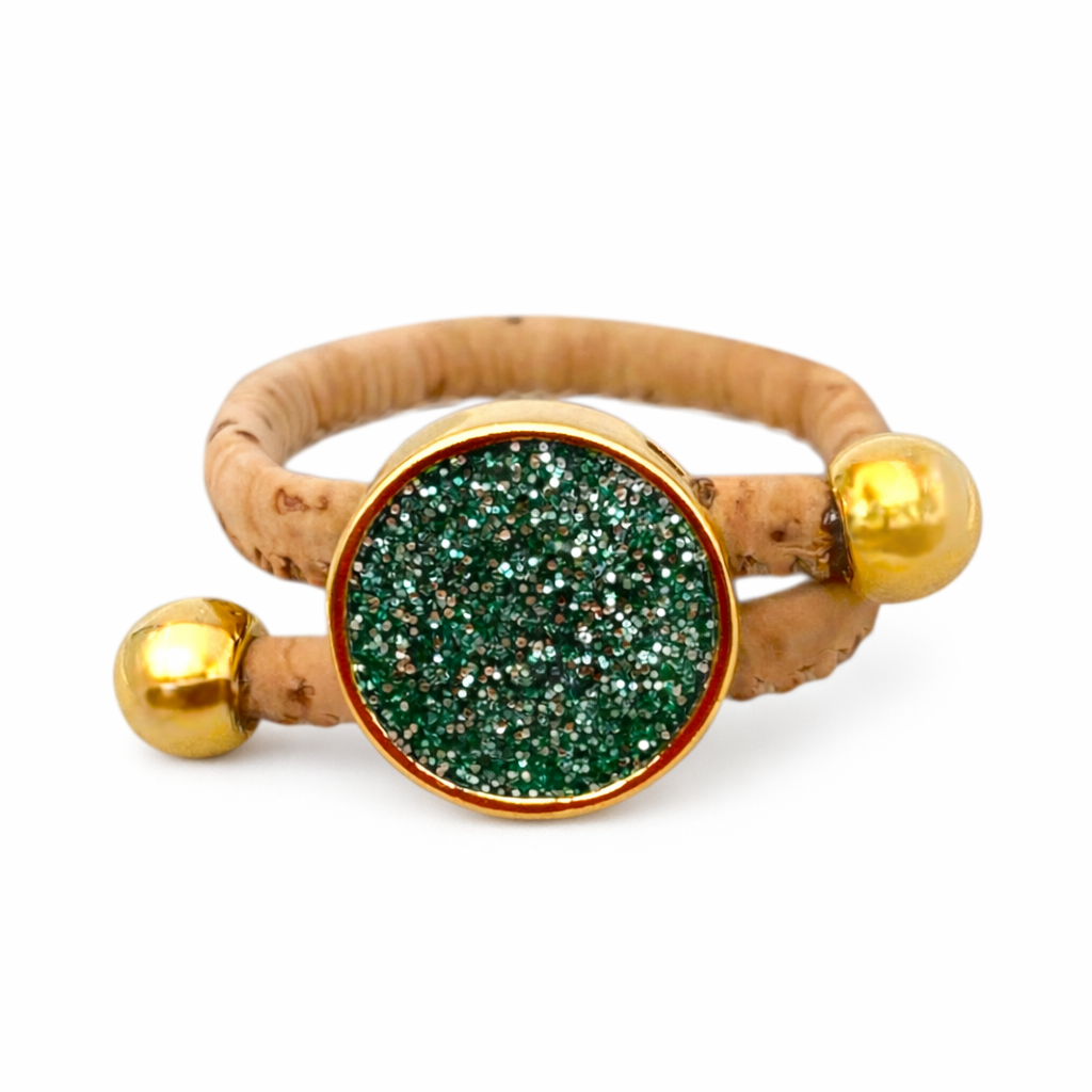 Green Glitter ring